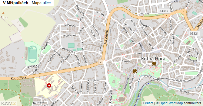V Mišpulkách - mapa ulice