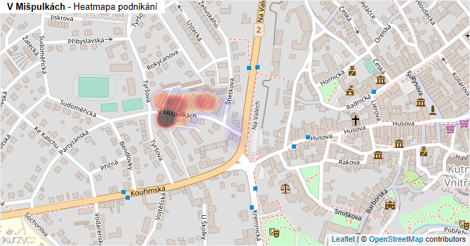 V Mišpulkách - mapa podnikání