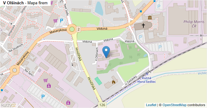V Olšinách - mapa firem