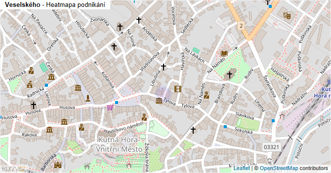 Veselského - mapa podnikání