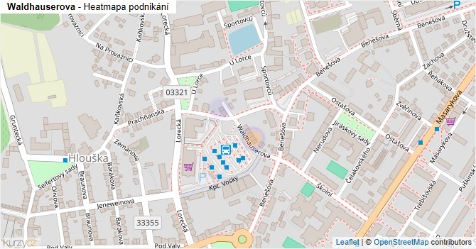 Waldhauserova - mapa podnikání