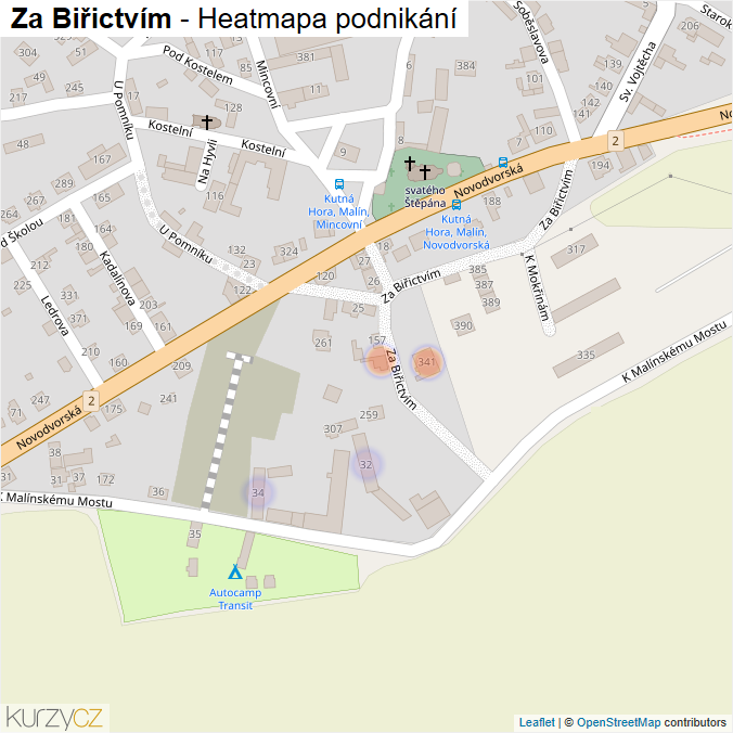 Mapa Za Biřictvím - Firmy v ulici.
