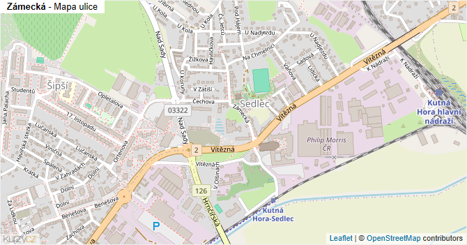 Zámecká - mapa ulice