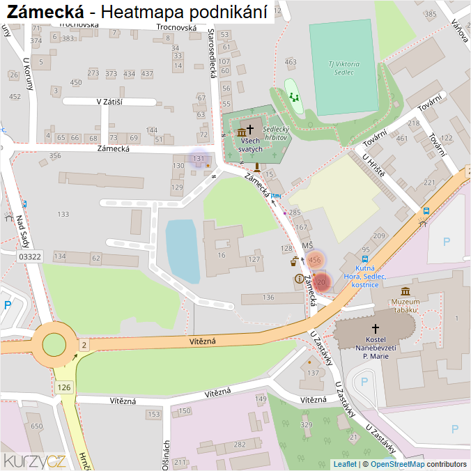 Mapa Zámecká - Firmy v ulici.
