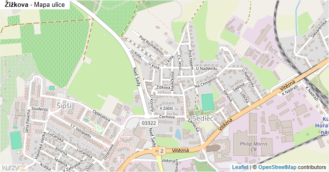 Žižkova - mapa ulice