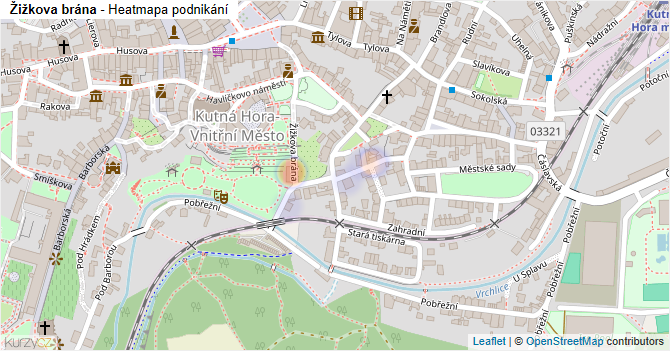 Žižkova brána - mapa podnikání