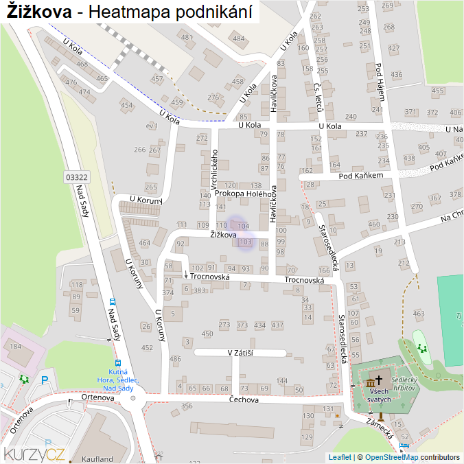 Mapa Žižkova - Firmy v ulici.