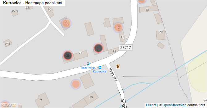 Kutrovice - mapa podnikání