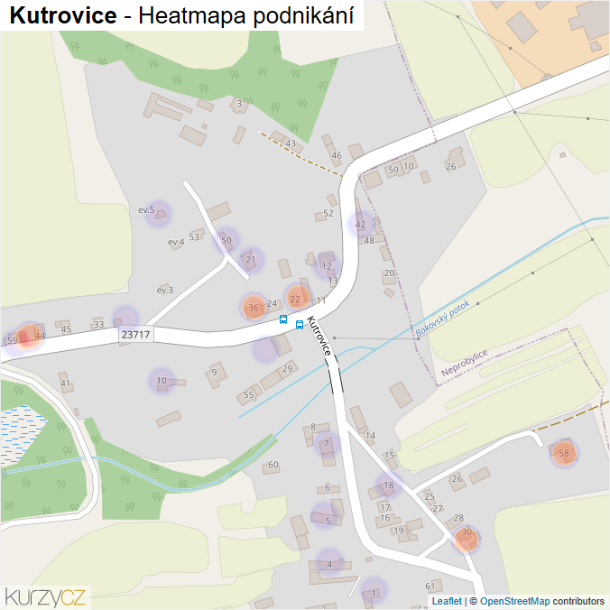 Mapa Kutrovice - Firmy v části obce.