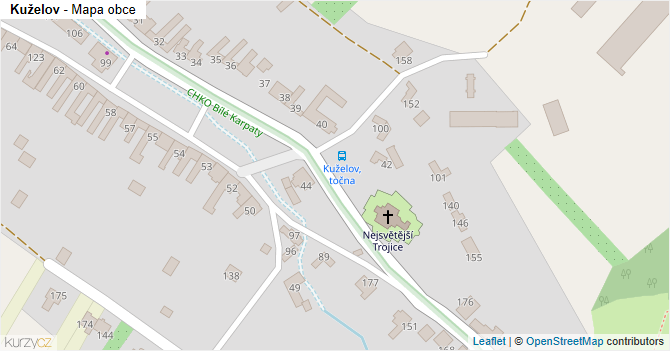 Kuželov - mapa obce