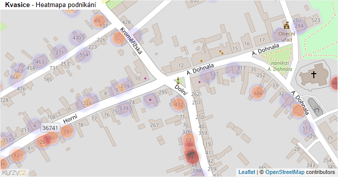 Kvasice - mapa podnikání