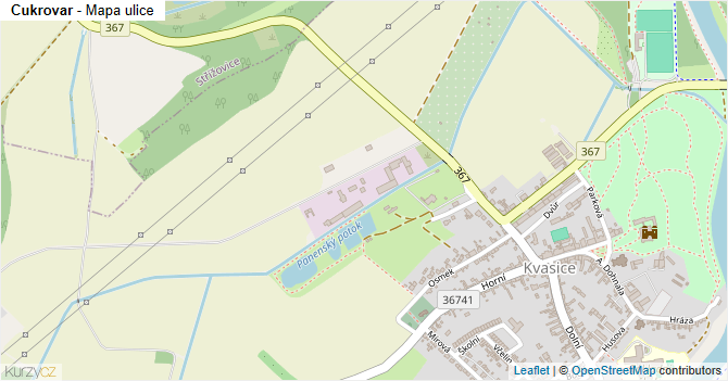 Cukrovar - mapa ulice