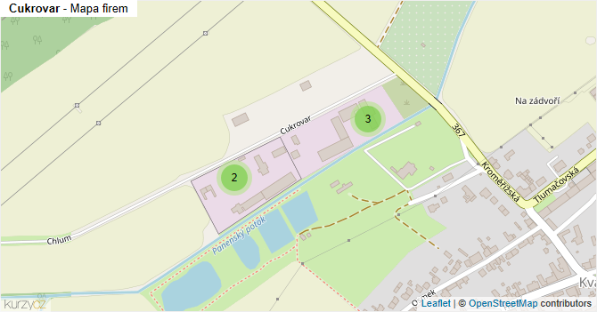 Cukrovar - mapa firem