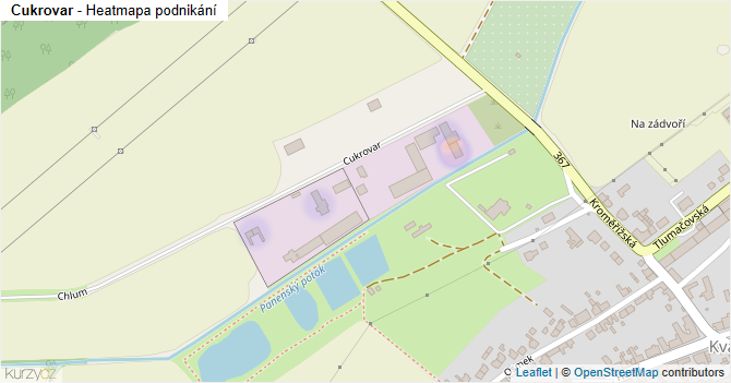 Cukrovar - mapa podnikání