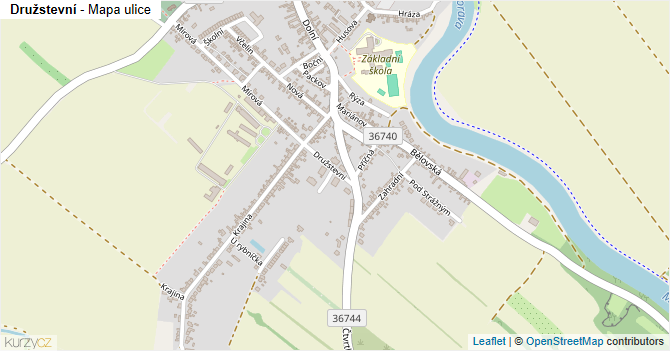 Družstevní - mapa ulice