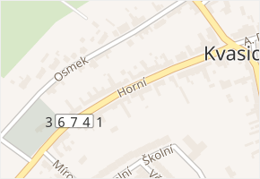 Horní v obci Kvasice - mapa ulice