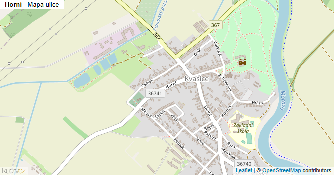 Horní - mapa ulice