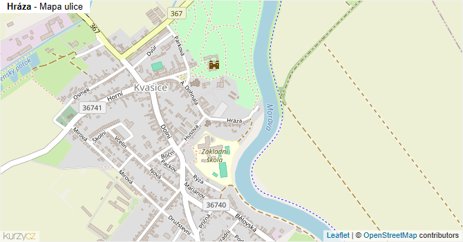 Hráza - mapa ulice