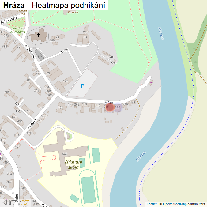 Mapa Hráza - Firmy v ulici.
