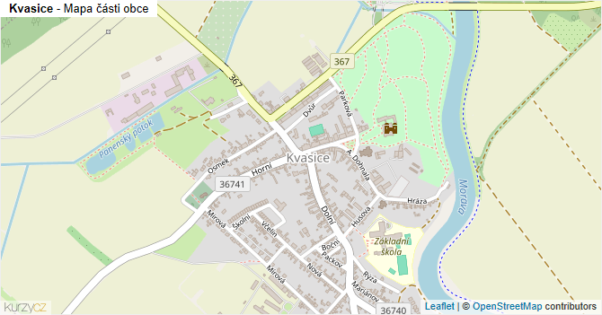 Kvasice - mapa části obce