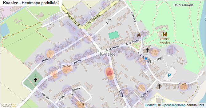 Kvasice - mapa podnikání