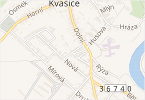 M. Krasického v obci Kvasice - mapa ulice