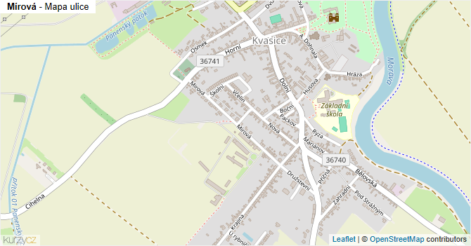 Mírová - mapa ulice