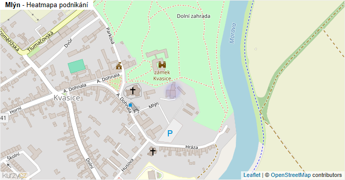 Mlýn - mapa podnikání