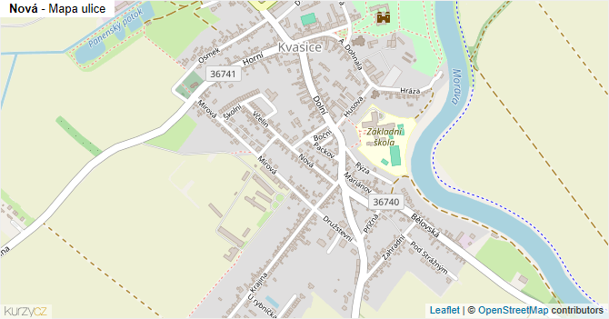 Nová - mapa ulice