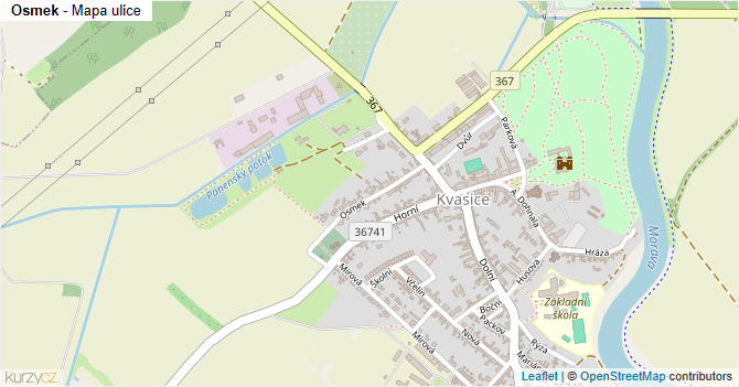 Osmek - mapa ulice