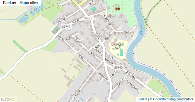 Packov - mapa ulice