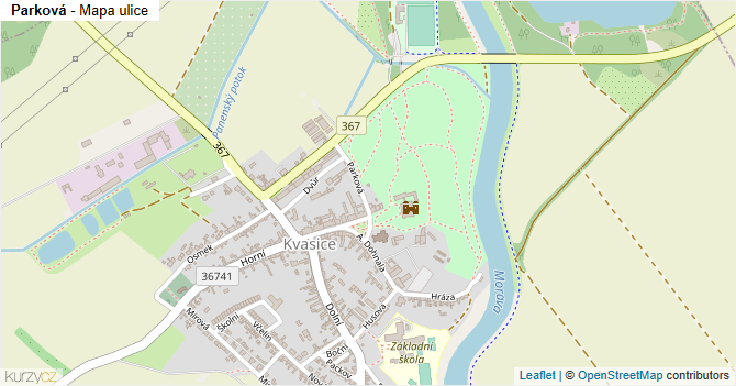 Parková - mapa ulice