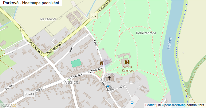 Parková - mapa podnikání