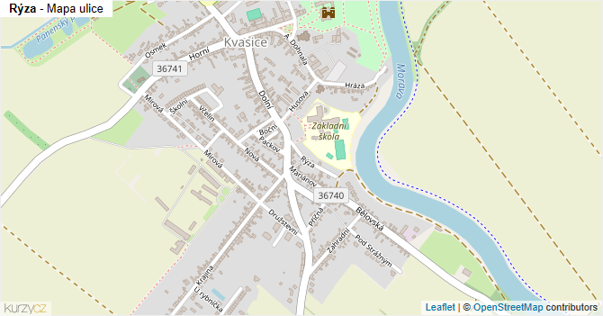 Rýza - mapa ulice