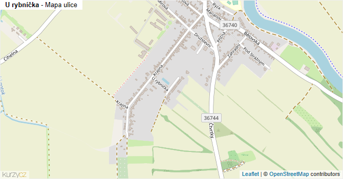 U rybníčka - mapa ulice