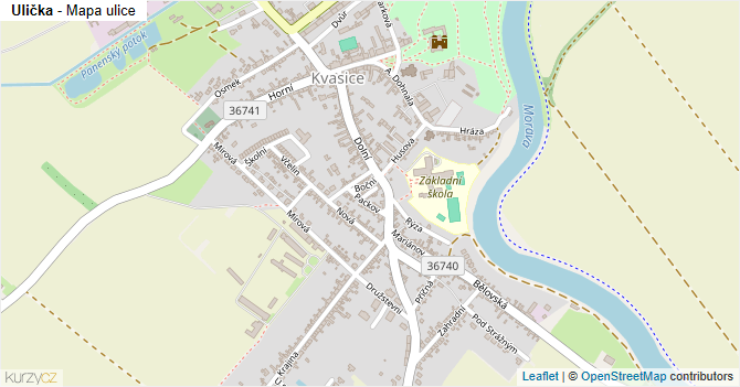 Ulička - mapa ulice