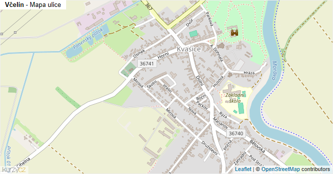 Včelín - mapa ulice