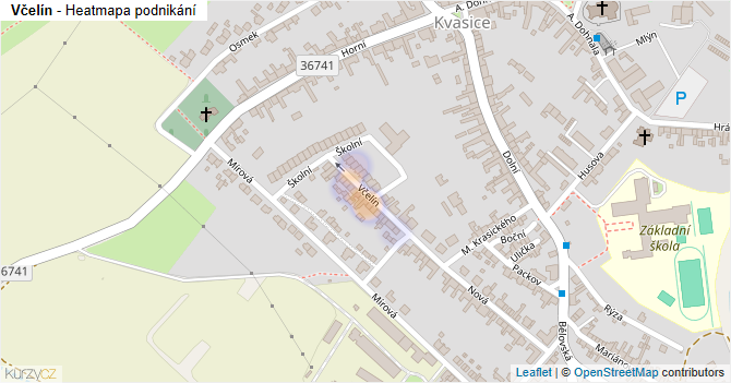 Včelín - mapa podnikání