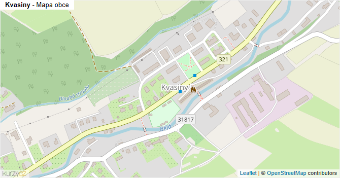 Kvasiny - mapa obce
