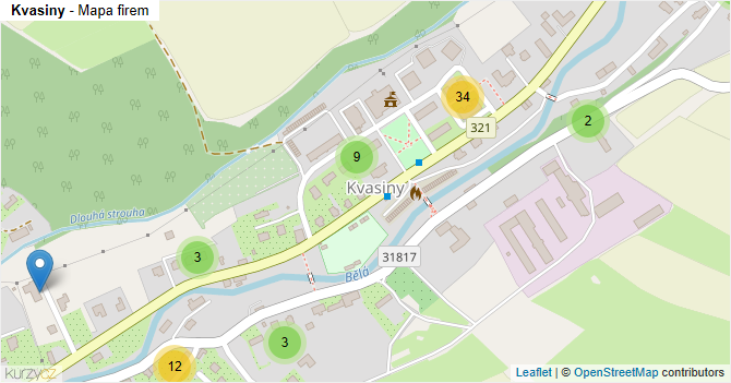 Kvasiny - mapa firem