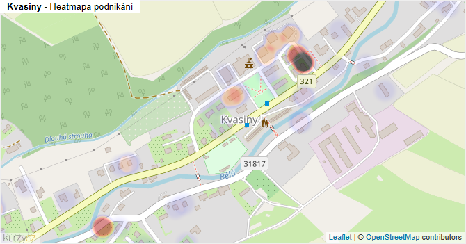 Kvasiny - mapa podnikání