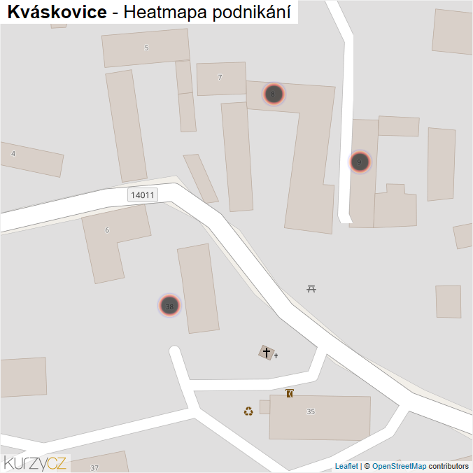 Mapa Kváskovice - Firmy v obci.