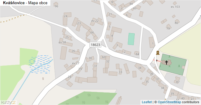Kvášňovice - mapa obce