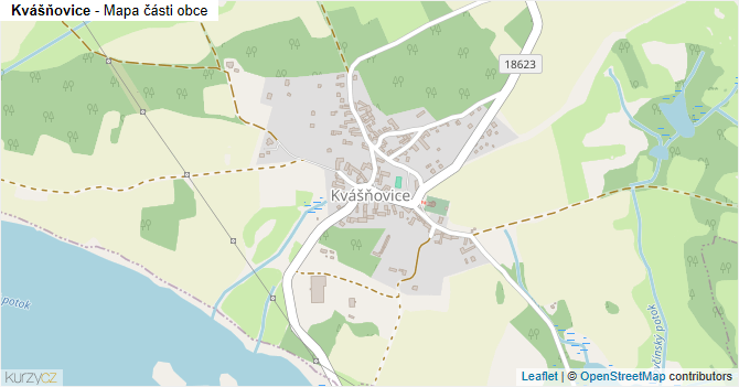 Kvášňovice - mapa části obce