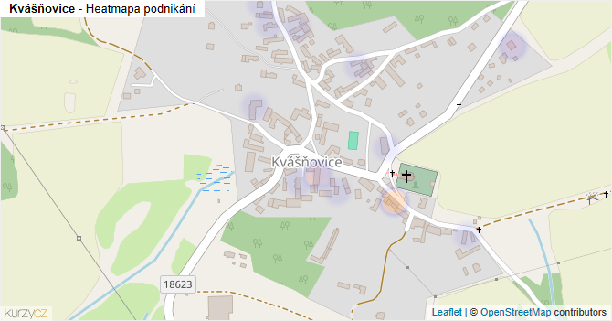Kvášňovice - mapa podnikání