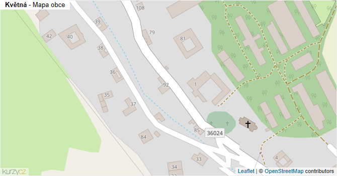Květná - mapa obce