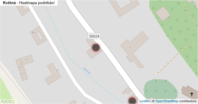 Květná - mapa podnikání