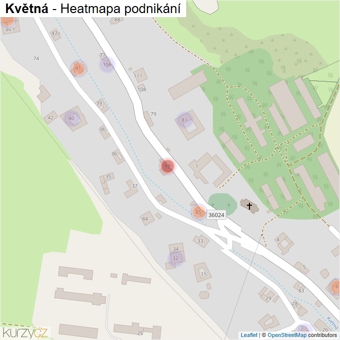 Mapa Květná - Firmy v části obce.