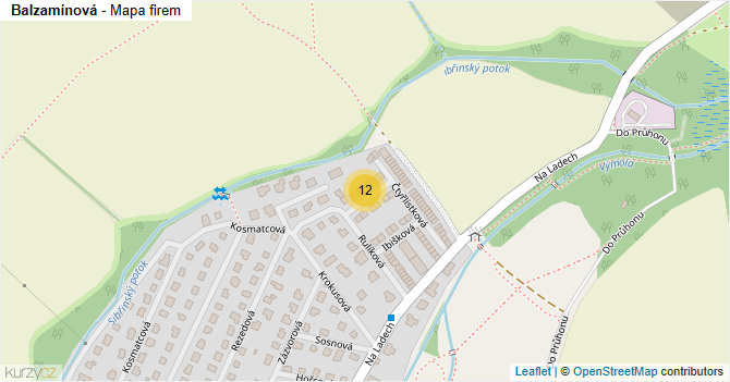 Balzamínová - mapa firem