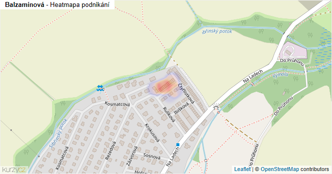 Balzamínová - mapa podnikání